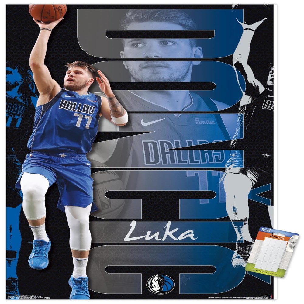 Trends International NBA Dallas Mavericks - Luka Doncic 19 Wall Poster, 22.375" x 34", Premium Poster & Mount Bundle