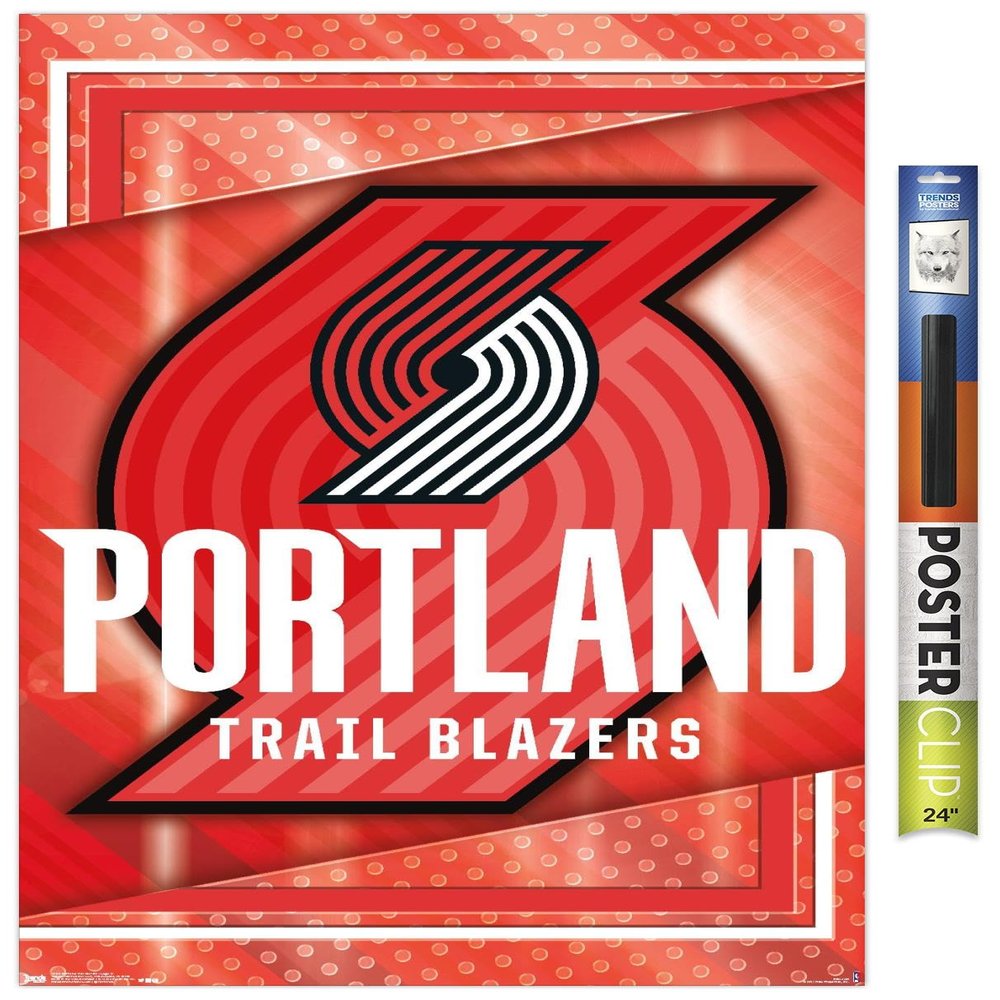 NBA Portland Trail Blazers - Logo 17 Wall Poster, 34L" x 22.4W", Premium Poster & Clip Bundle