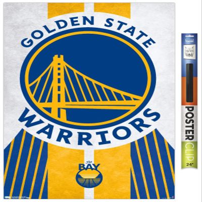 Trends International NBA Golden State Warriors - Logo 19 Wall Poster, 22.375" x 34", Premium Poster & Clip Bundle