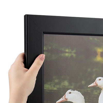 ArtToFrames 28x33 Inch Black Picture Frame, This 1.75 Inch Custom Wood Poster Frame is Satin Black Step Lip, Great for Your Art or Photos - Comes with Economy Acrylic