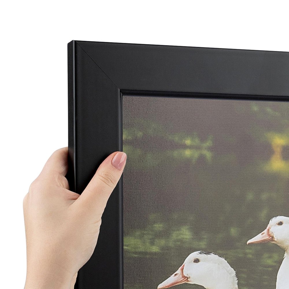 ArtToFrames 28x33 Inch Black Picture Frame, This 1.75 Inch Custom Wood Poster Frame is Satin Black Step Lip, Great for Your Art or Photos - Comes with Economy Acrylic