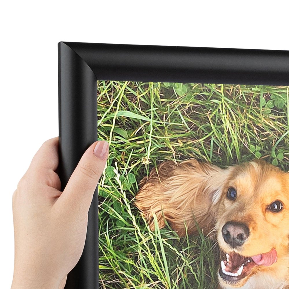 ArtToFrames 29x39 Inch Black Picture Frame, This 1.25 Inch Custom Wood Poster Frame is Satin Black Bull Nose, Great for Your Art or Photos - Comes with Economy Acrylic