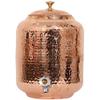 Handicraft Handloom Indian Handmade Hand Hammered Pure Copper Water Dispenser Pot 4 Liter Ayurveda Healing Water Storage Tank Copper Bottle Mug Pitcher With 2 Hammered Glasses view 2