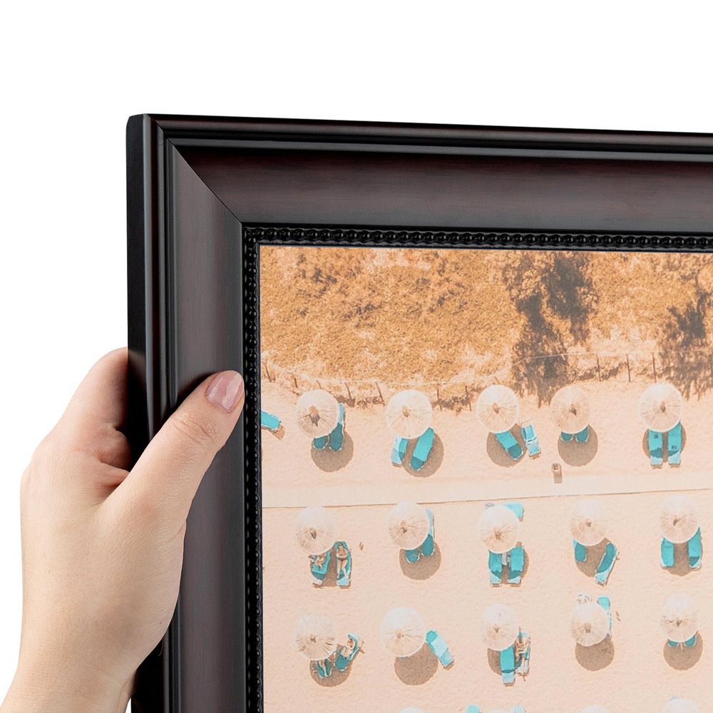 ArtToFrames 12x45 Inch Black Picture Frame, This 2.00 Inch Custom Wood Poster Frame is Satin Black Reverse Step, Great for Your Art or Photos - Comes with Economy Acrylic