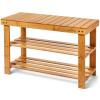 Bamboo 3 Tier Shoe Rack Bench, Premium Shoe Organizer or Entryway Bench, Perfect for Shoe Cubby, Entry Bench, Bathroom Bench, Entryway Organizer, Hallway or Living Room view 1