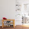 Bamboo 3 Tier Shoe Rack Bench, Premium Shoe Organizer or Entryway Bench, Perfect for Shoe Cubby, Entry Bench, Bathroom Bench, Entryway Organizer, Hallway or Living Room view 2