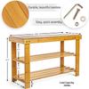 Bamboo 3 Tier Shoe Rack Bench, Premium Shoe Organizer or Entryway Bench, Perfect for Shoe Cubby, Entry Bench, Bathroom Bench, Entryway Organizer, Hallway or Living Room view 3