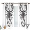 ZXAWT Curtains/Grommet Top Blackout Curtains/Thermal Insulated Curtain for Bedroom and Kitchen-Set of 2 Panels(Scorpion Photo W 63"*L 63") view 1