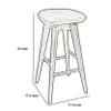 Benjara Contoured Seat Wooden Frame Swivel Barstool with Angled Legs, Brown view 3