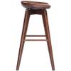 Benjara Contoured Seat Wooden Frame Swivel Barstool with Angled Legs, Brown view 4