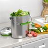 iTouchless Titanium 6 Liter / 1.6 Gallon Stainless Steel Compost Bin with AbsorbX Odor Filter System, Rust-Free Oval Shape Space Saving Kitchen Countertop Trash Can view 3