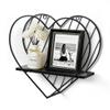 Afuly Floating Shelves - Black Wall Shelf, Heart Shaped Modern Minimalist Storage Rack Organizer for Bedroom, Bathroom, Living Room Home Decor view 1