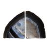 Nature's Decorations A Quality Black Agate Geode Bookends - Heavy Duty with Non-Skid Rubber Bumpers for Shelves, Office, Home Decor - Cool Crystal Stone (1 Pair 4-6 LB) view 1