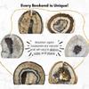 Nature's Decorations A Quality Black Agate Geode Bookends - Heavy Duty with Non-Skid Rubber Bumpers for Shelves, Office, Home Decor - Cool Crystal Stone (1 Pair 4-6 LB) view 2