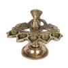 Kartique Brass Heavy Weight Pancharti Diya Oil Lamp Pach Aarti Jyoti Puja Dia Temple Pooja Gifts Decor Paanch 5 in1 Big Batti Arti Diya with Peacock Handle view 2