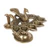 Kartique Brass Heavy Weight Pancharti Diya Oil Lamp Pach Aarti Jyoti Puja Dia Temple Pooja Gifts Decor Paanch 5 in1 Big Batti Arti Diya with Peacock Handle view 3