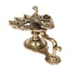 Kartique Brass Heavy Weight Pancharti Diya Oil Lamp Pach Aarti Jyoti Puja Dia Temple Pooja Gifts Decor Paanch 5 in1 Big Batti Arti Diya with Peacock Handle view 4
