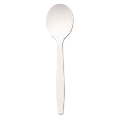 Dixie PSM21 Plastic Cutlery, Mediumweight Soup Spoons, White, 1000/Carton (DXEPSM21)