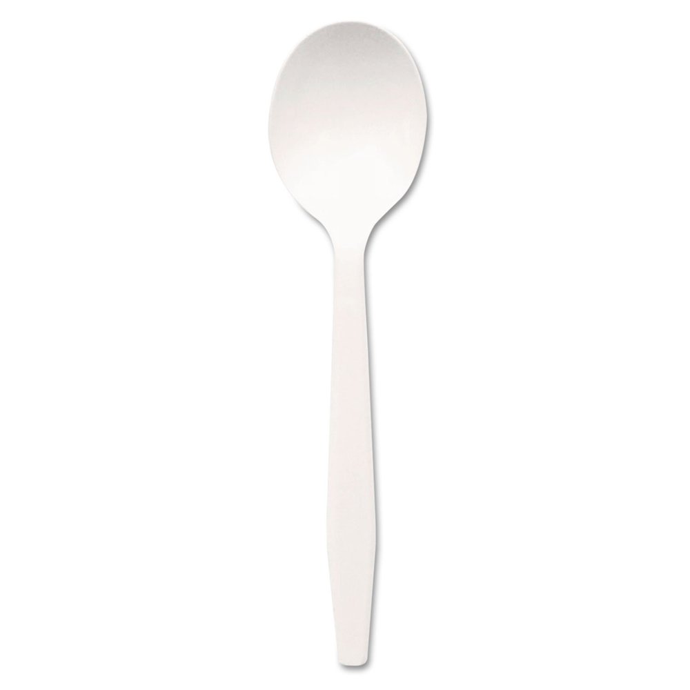 Dixie PSM21 Plastic Cutlery, Mediumweight Soup Spoons, White, 1000/Carton (DXEPSM21)