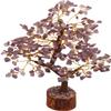 TALO Gemstone Money Tree Feng Shui Bonsai for Reiki Healing Chakra Stone Balancing Energy Generator Spiritual Meditation (Amethyst (Golden Wire)) view 1