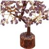 TALO Gemstone Money Tree Feng Shui Bonsai for Reiki Healing Chakra Stone Balancing Energy Generator Spiritual Meditation (Amethyst (Golden Wire)) view 2