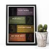 Anna Flora The Agreements Poster - Four Ways to Change Your Life Horizontal Print Motivational Print Poster Dcor Home Office view 2