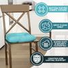 Klear Vu Gripper Overstuffed Universal Non-Slip Dining Chair Cushions for Kitchen Decor or Office Use, U-Shaped Skid-Proof Seat Pad, 17x17 Inches, 2 Count (Pack of 1), Solid Teal view 2