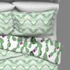 HNU 3 Piece Cactus Quilt Set Queen - Full, Casual Glam Modern Contemporary Graphic Print All Season White and Green Bedding Reversible Chevron Stitched Soft Cozy Comfy Cotton view 4