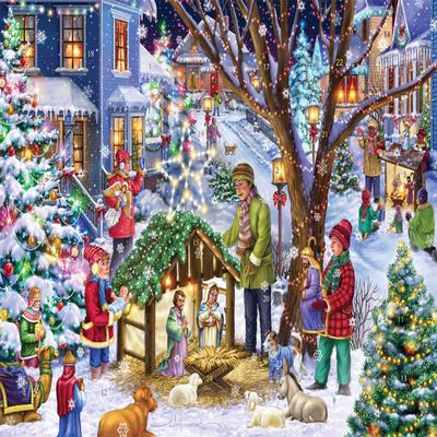 Neighborhood Nativity Advent Calendar (Countdown to Christmas) with Nativity Story by Vermont Christmas Company