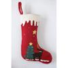 Creative Co-Op Wool Felt Appliqued Reindeer & Tree Stocking, Red view 2