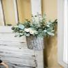 AuldHome Design Wall Hanging Baskets (Set of 2, Gray); Woven Wicker Rustic Farmhouse Gray Washed Door Baskets, Small and Medium Size view 2