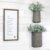AuldHome Design Wall Hanging Baskets (Set of 2, Gray); Woven Wicker Rustic Farmhouse Gray Washed Door Baskets, Small and Medium Size view 3
