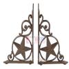 2 Western Star Shelf Bracket Set Cast Iron Rustic Decorative Doorway Accent view 1