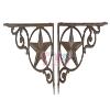 2 Western Star Shelf Bracket Set Cast Iron Rustic Decorative Doorway Accent view 2