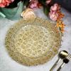 BlueJay Avenue Clear Glass Charger Plate, Set of 4, Gold, Electroplated view 2