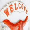 23" Longhorn UT Welcome Sign Burnt Orange Distressed Rustic Metal Plaque Stars view 3