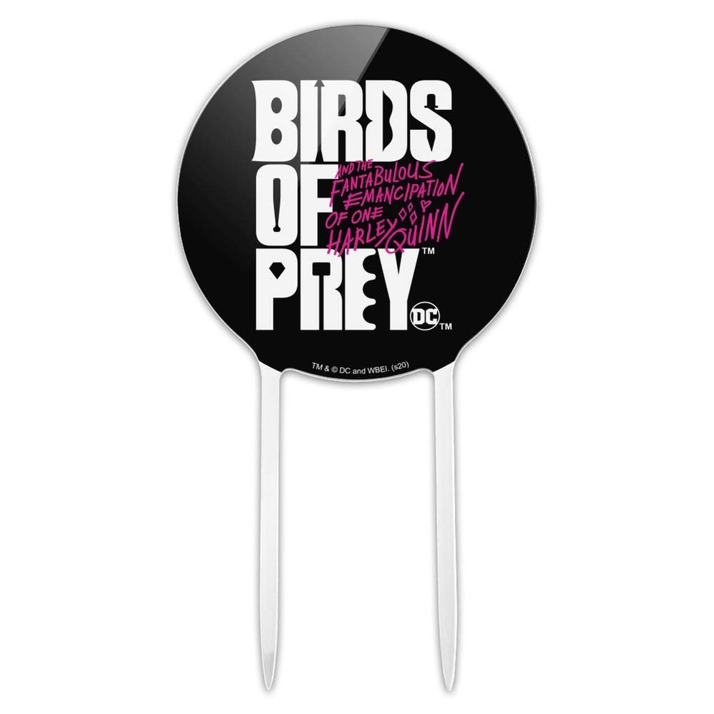 Acrylic Birds of Prey Movie Logo Cake Topper Party Decoration for Wedding Anniversary Birthday Graduation
