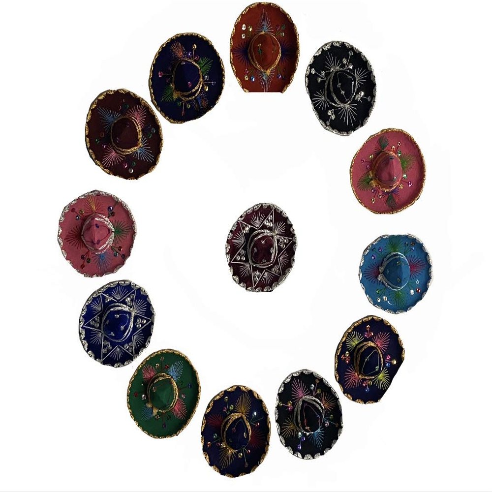 Set of 24 Mini Charro Hats, Mexican Mini Hats, Party Decorations