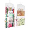 SumDirect Double-Sided Gift Wrap Organizer - White Hanging Wrapping Paper Gift Bag Storage Holder Pockets view 1