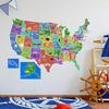 VWAQ US Map Wall Decal United States of America Sticker Peel and Stick Kids Decor - HOL44 (28" H X 40" W) view 2