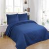 All American Collection 3pc Modern Contemporary Soft Comfy Bedroom Bedspread Quilt Set (Navy, Queen) view 1
