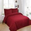 All American Collection 3pc Modern Contemporary Soft Comfy Bedroom Bedspread Quilt Set (Burgundy, King/Cal King) view 1