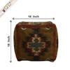Trade Star 70% Jute 30% Wool Kilim Pouf Cover Seating Pouffe Cover Beautiful Indian Handmade Pouffe Foot Stool Case Ethnic Rustic Handwoven Ottoman Pouf Case for Dining Room (Pattern 3) view 2