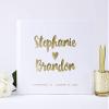 Personalized White Wedding Guest Book, Polaroid Photo Album Instax Booth, Custom Guest Book with Names - Hardcover (10x8 inches) view 1