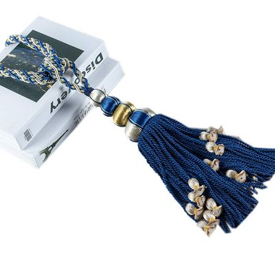 1 Pair Luxurious Tassel Curtain Buckle Decorative Curtain Tassel Holdbacks Tassels Curtain Tiebacks Rope (Royal Blue)