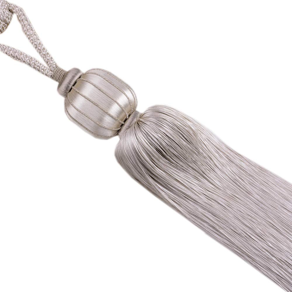 1 Pair Simple Curtain Rope Tiebacks Creative Tassels Curtain Tiebacks Curtain Tassel Holdbacks Buckle Curtain Tassel Rope (Beige Gray)