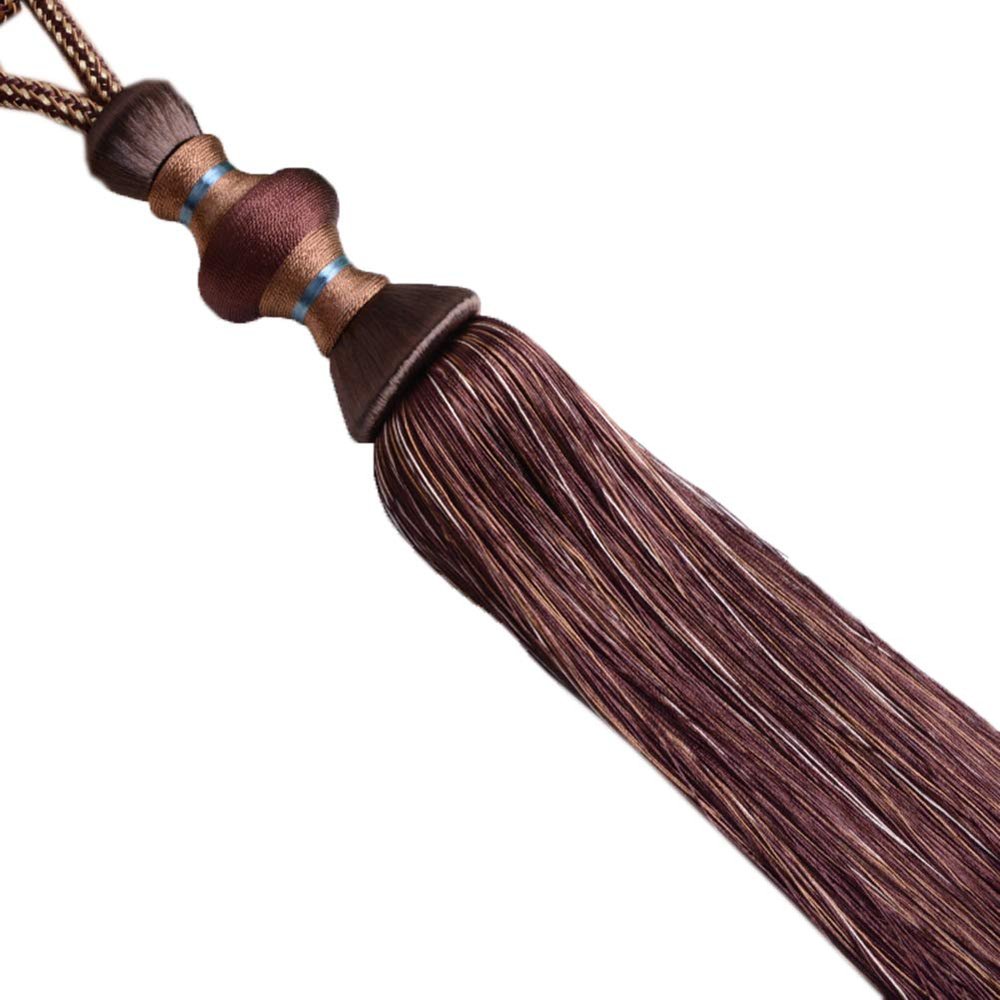 1 Pair Curtain Tassel Rope Tiebacks Decorative Tassels Curtain Tiebacks Curtain Tassel Holdbacks (Dark Coffee)