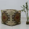 Trade Star 70% Jute 30% Wool Kilim Pouffe Cover Home Decor Kilim Pouf Cover Handmade Jute Wool Ottoman Authentic Handwoven Footstool Case for Living Room Decorative Seating Pouffe Case (Pattern 3) view 4