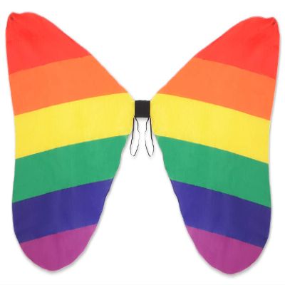 Beistle Fabric Rainbow Wings Colorful Polyester Costume, 5' 6" x 3' 2"