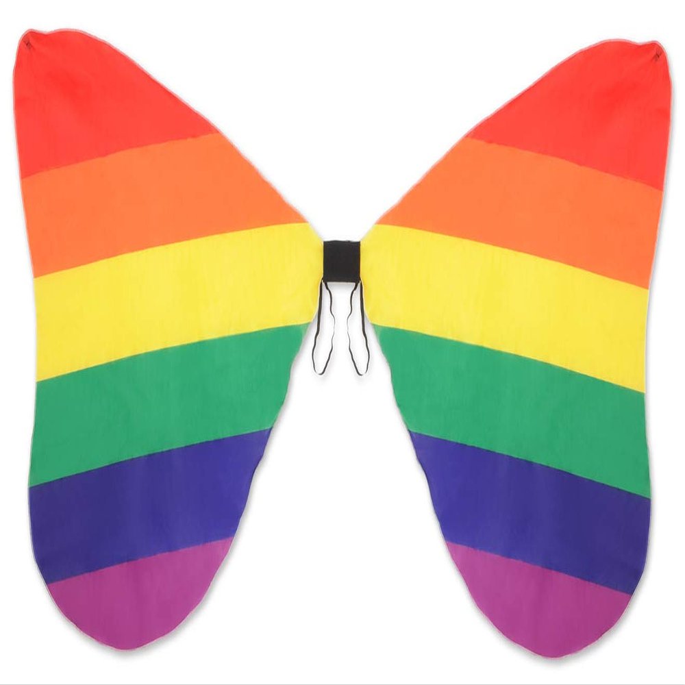 Beistle Fabric Rainbow Wings Colorful Polyester Costume, 5' 6" x 3' 2"